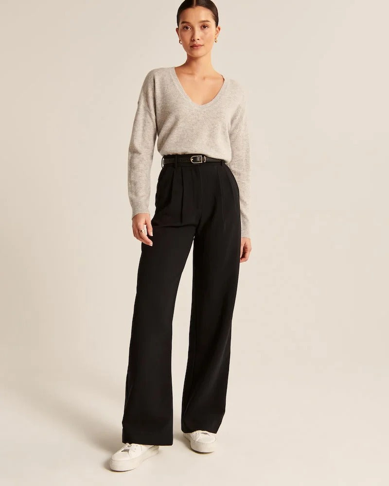 STRAIGHT-CUT WIDE PANTS