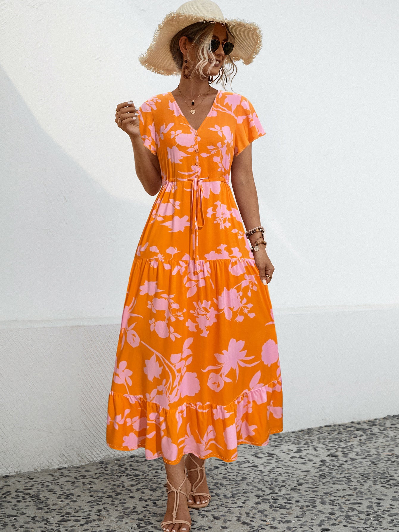 Nina | V-Neck Flower Dress