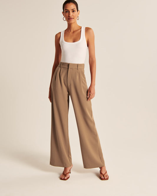 Brown Wide-Leg Pants