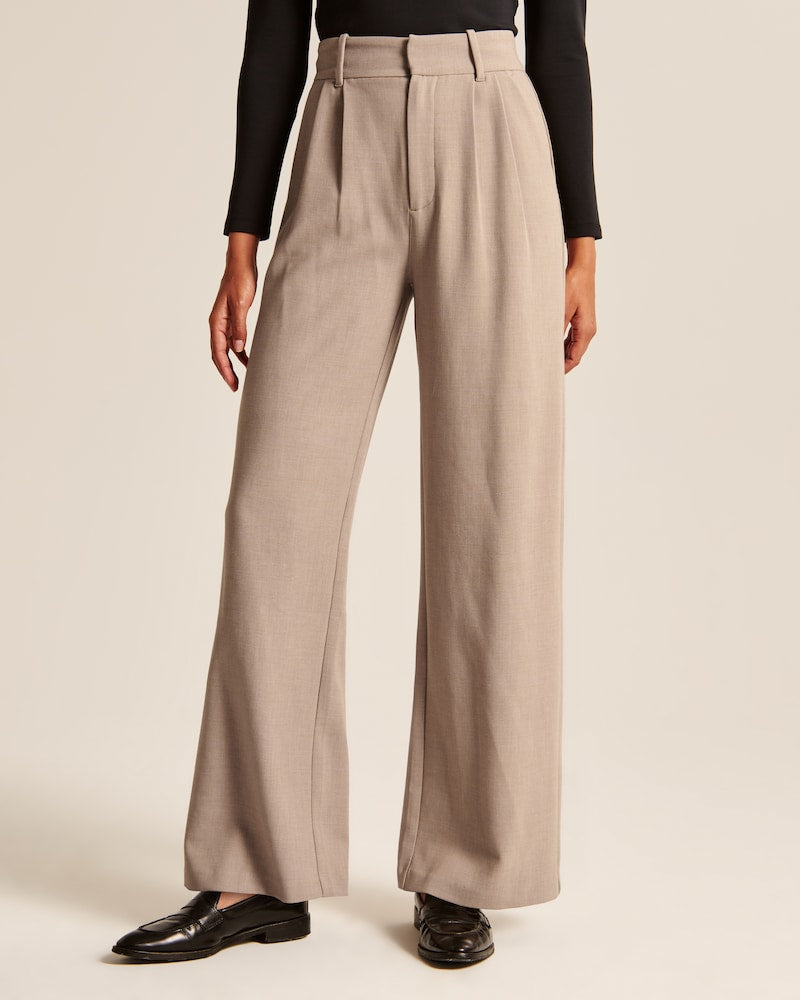 Taupe Wide-Leg Pants